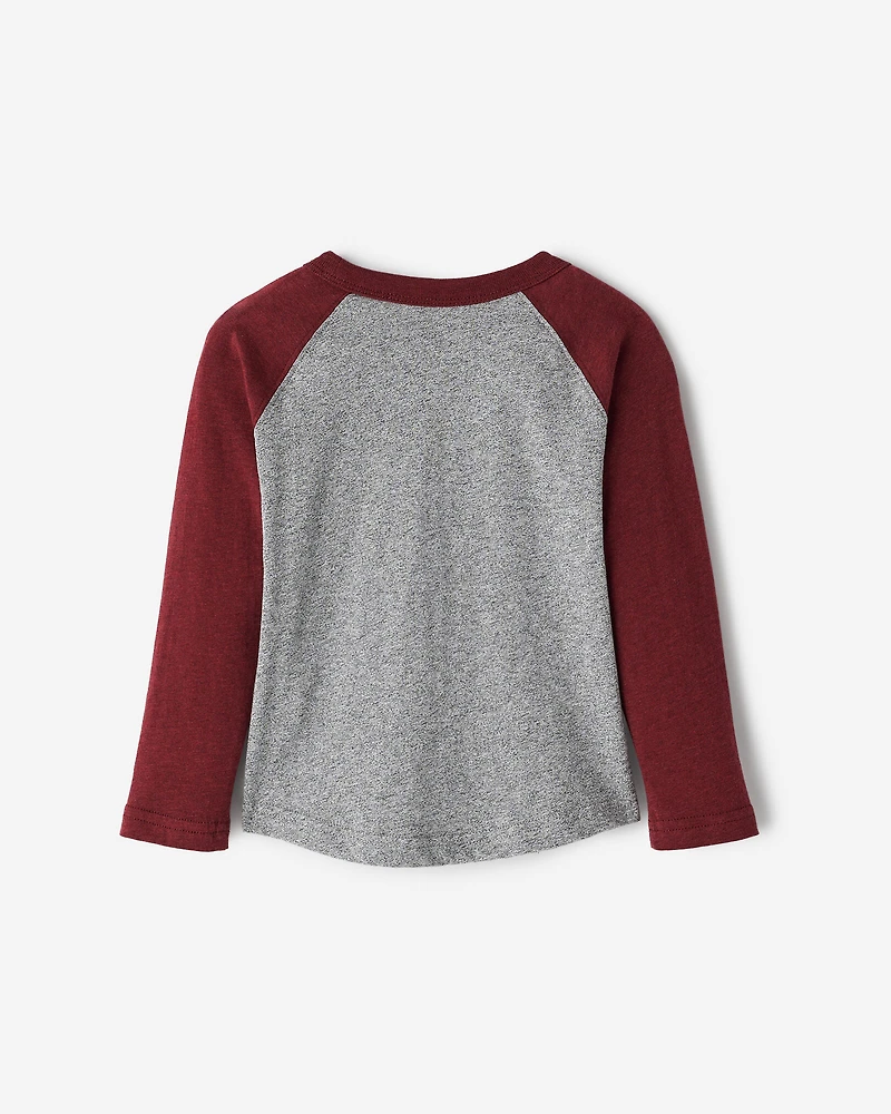 T-shirt style baseball Cooper en coton bio pour tout-petits