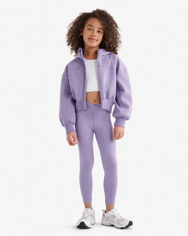 Chandail à capuchon et glissière sport pour filles