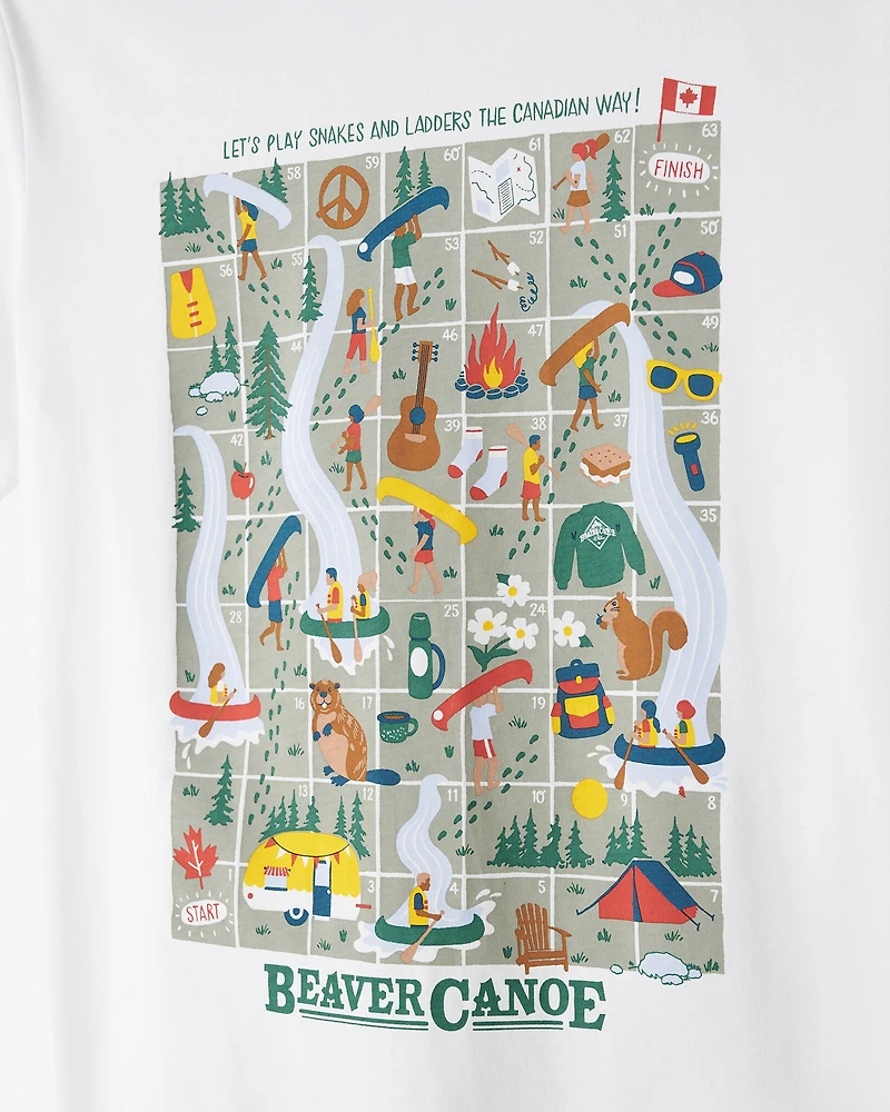 Kids Beaver Canoe Snakes And Ladders T-Shirt