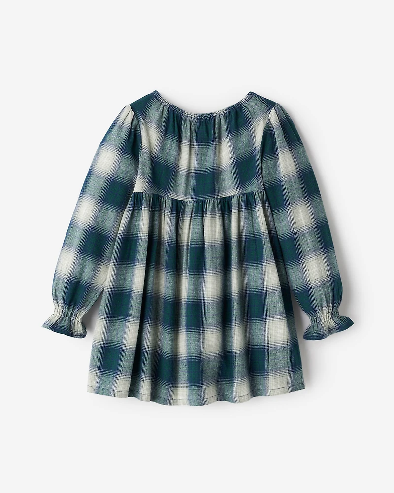 Toddler Girls Plaid Babydoll Dress