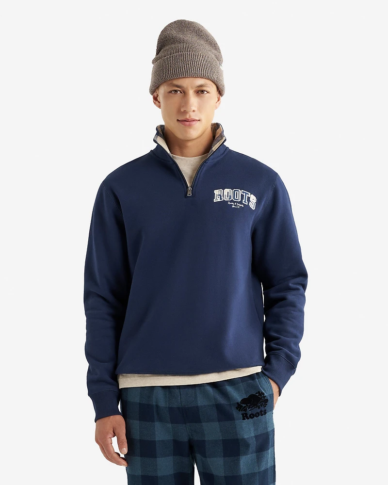 Chandail à demi-glissière avec appliqué carreaux