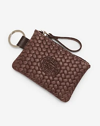 Pochette à glissière en cuir tiss