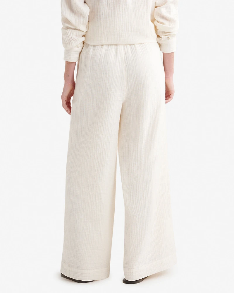Pantalon à jambe large en coton Isla