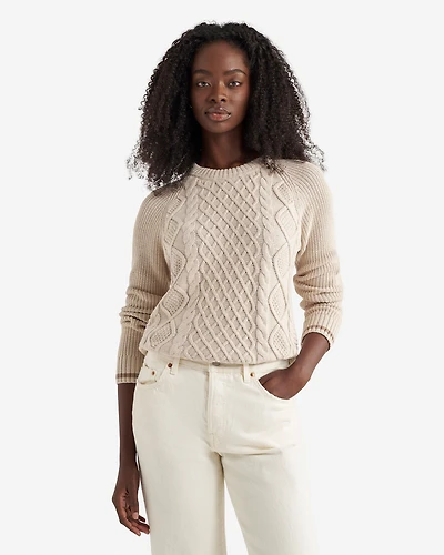 Chandail à col rond Cabane à torsades