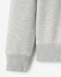 Chandail à glissière un quart original capuchon en jersey bouclette coton bio