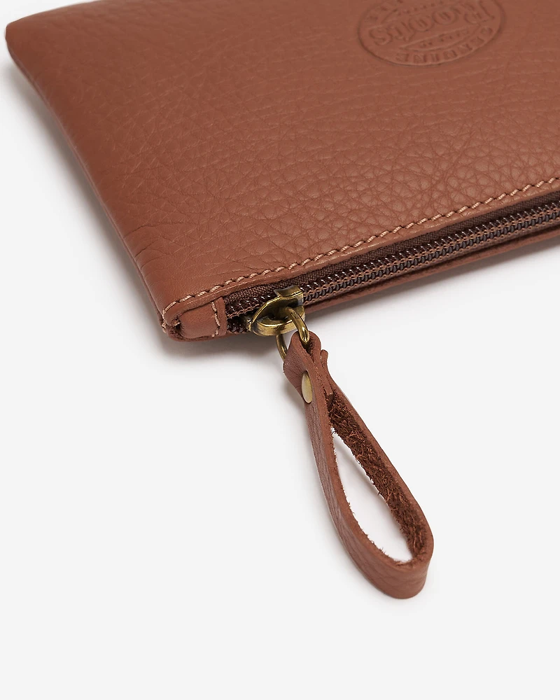 Pochette moyenne à glissière en cuir Nuage