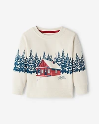 Chandail à col rond Paysage avec cabane pour tout-petits