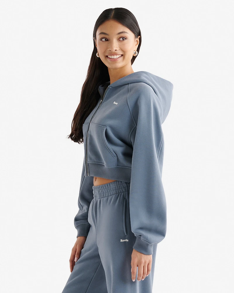 Summer Cloud Cropped Full Zip Hoodie