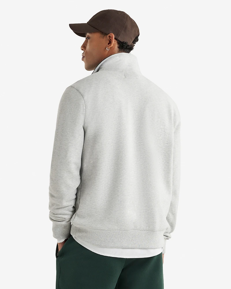 Plaid Applique Half Zip