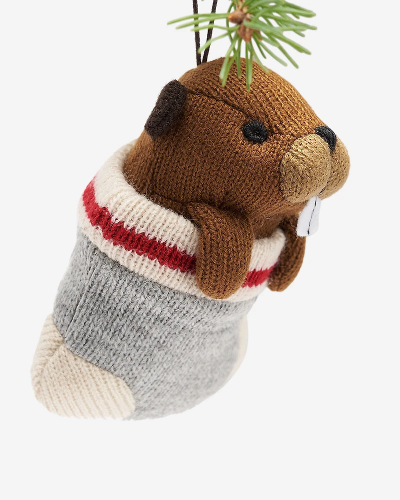 Cabin Stocking Beaver Ornament