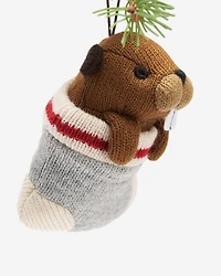 Cabin Stocking Beaver Ornament