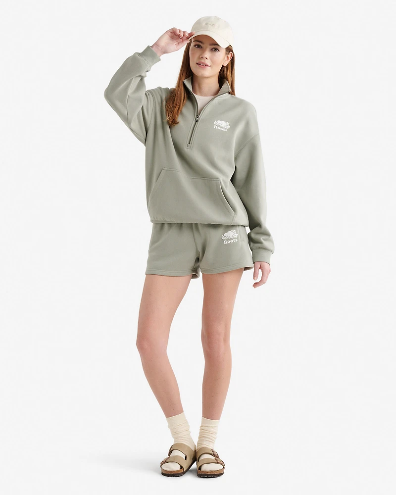 Organic Cooper Relaxed Quarter Zip Stein 