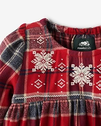 Toddler Girls Plaid Tidings Dress