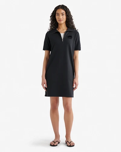 Cooper Terry Short Sleeve Quarter Zip Dress