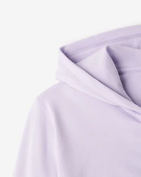 Chandail prérétréci en coton bio à capuchon et glissière Cooper pour fille