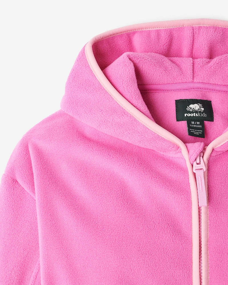 Chandail à capuchon et glissière sport en micromolleton pour enfants