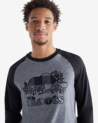 T-shirt à carreaux et manches longues raglan Cooper pour hommes