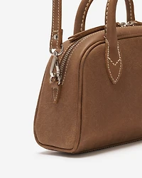 Mini sac à main style bowling en cuir Tribe