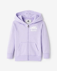 Chandail original à capuchon et glissière en jersey bouclette de coton bio pour tout-petits