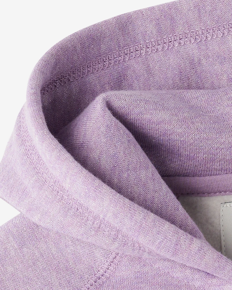 Chandail original scintillant à capuchon et glissière pour tout-petits