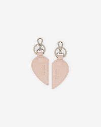 Porte-clés double cœur en cuir Cervino