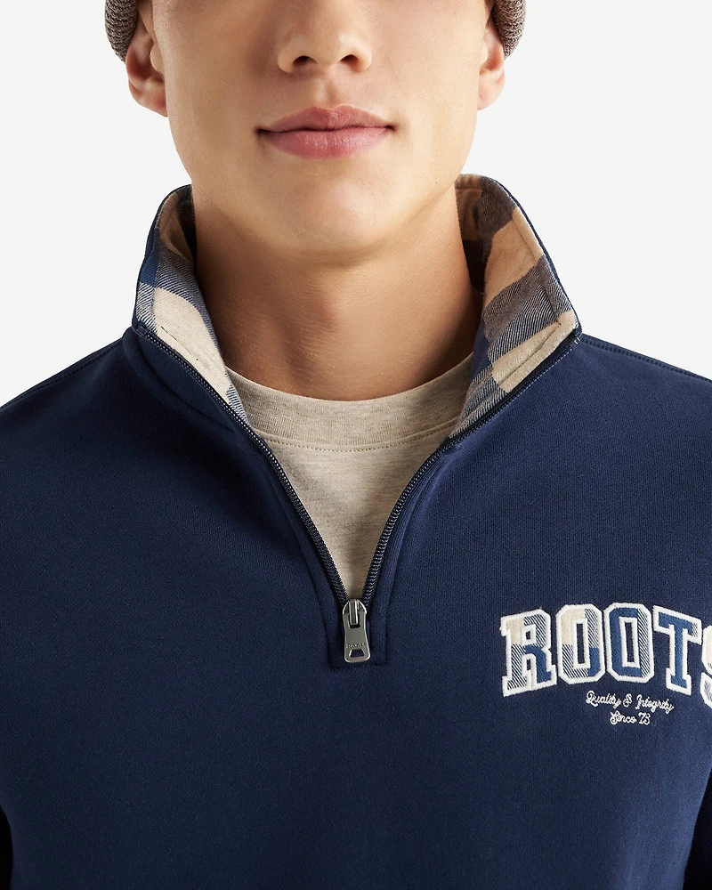 Chandail à demi-glissière avec appliqué carreaux