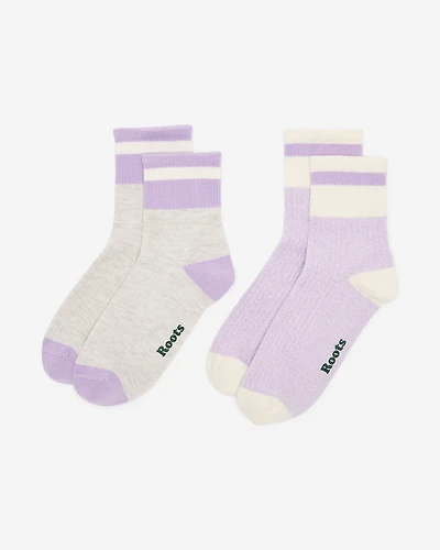 2 paires de socquettes en coton Cabane pour femme