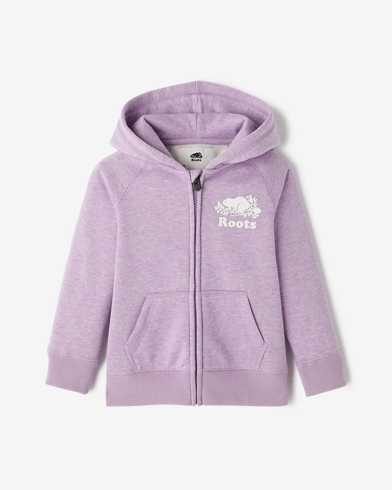 Chandail original scintillant à capuchon et glissière pour tout-petits