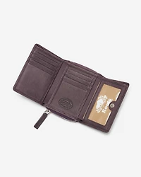 Petite pochette à trois volets en cuir Tribe