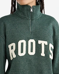 Chandail à glissière un quart avec appliqué Roots