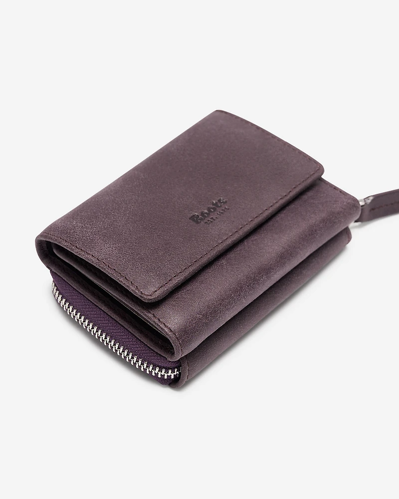 Petite pochette à trois volets en cuir Tribe