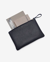 Grande pochette à glissière en cuir Cervino