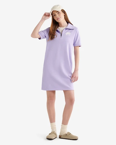 Cooper Terry Short Sleeve Quarter Zip Dress