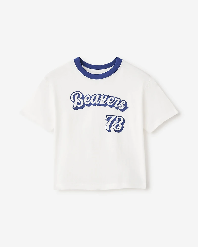 T-shirt à bordures contrastantes RBA pour enfants