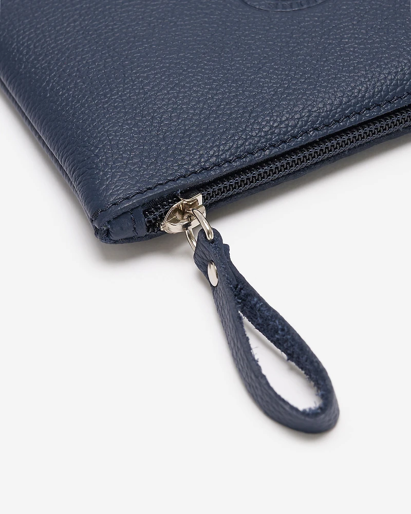 Pochette moyenne à glissière en cuir Cervino