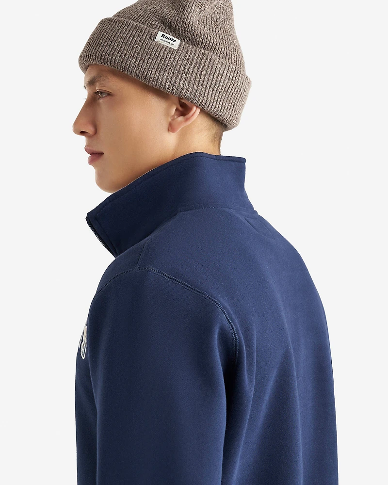 Chandail à demi-glissière avec appliqué carreaux