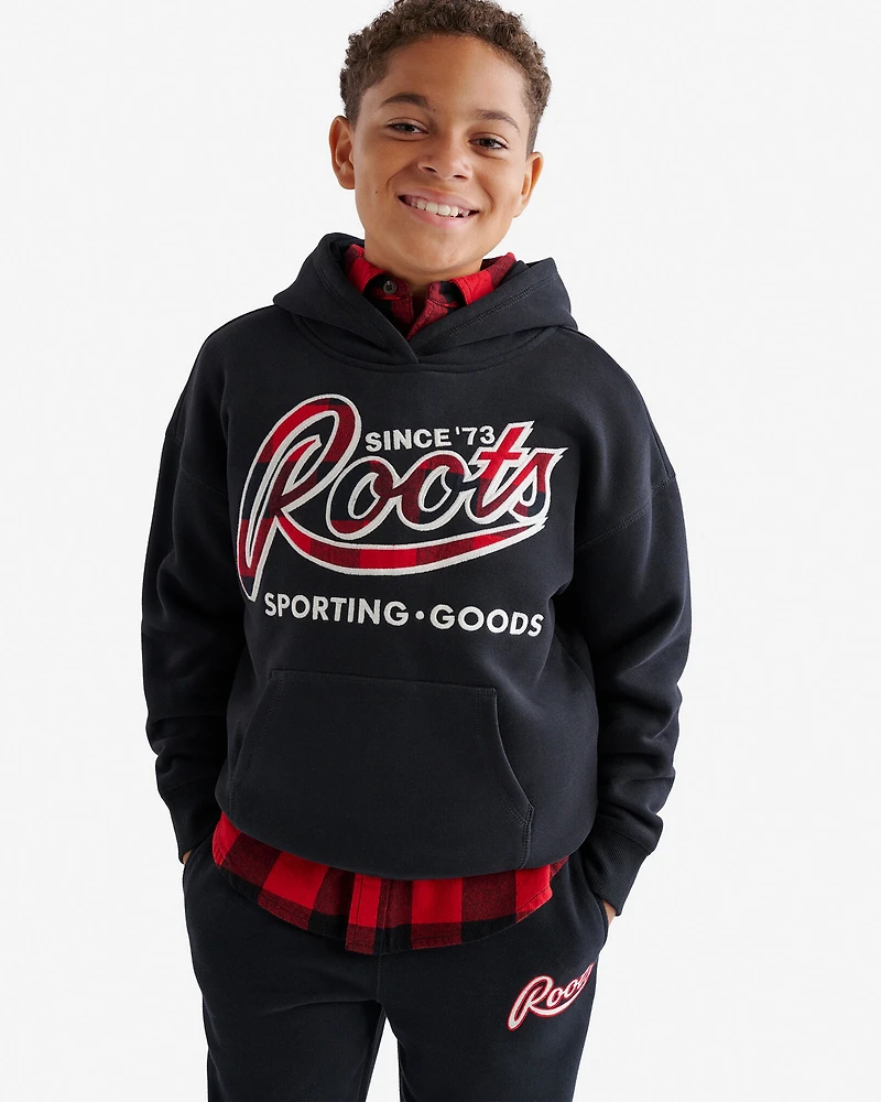 Kids Plaid Applique Hoodie