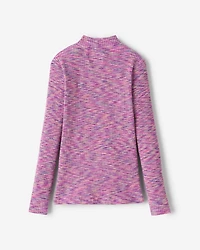 Girls Space Dye Mock Neck Top