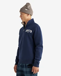 Chandail à demi-glissière avec appliqué carreaux