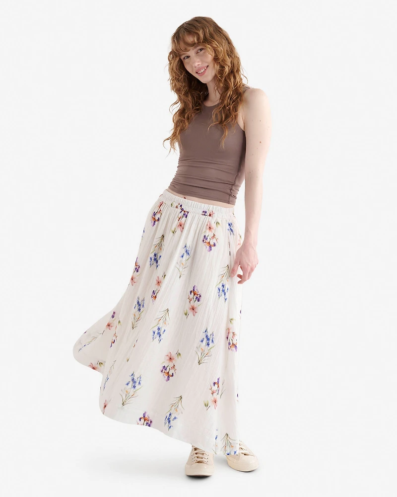 Isla Cotton Gauze Print Skirt