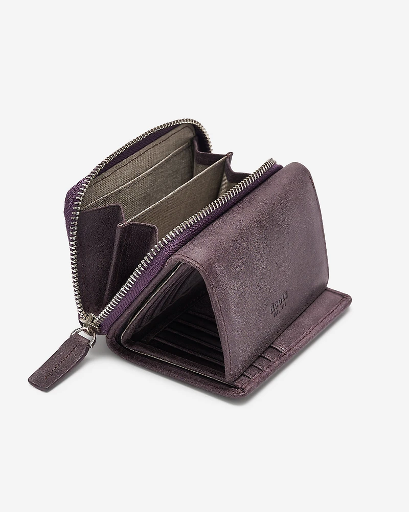 Petite pochette à trois volets en cuir Tribe