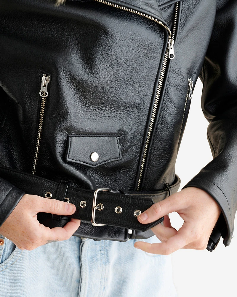 Blouson style moto classique en cuir Navigator