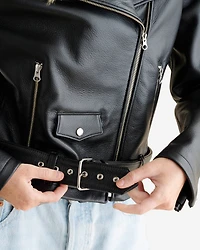 Blouson style moto classique en cuir Navigator