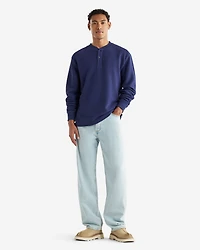 Chandail henley à col boutonné en tricot double Thompson