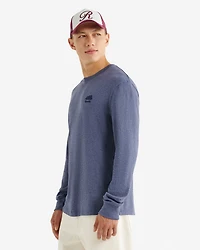 T-shirt poivré à manches longues en coton bio pour hommes