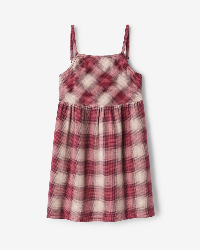 Girls Plaid Slip Dress