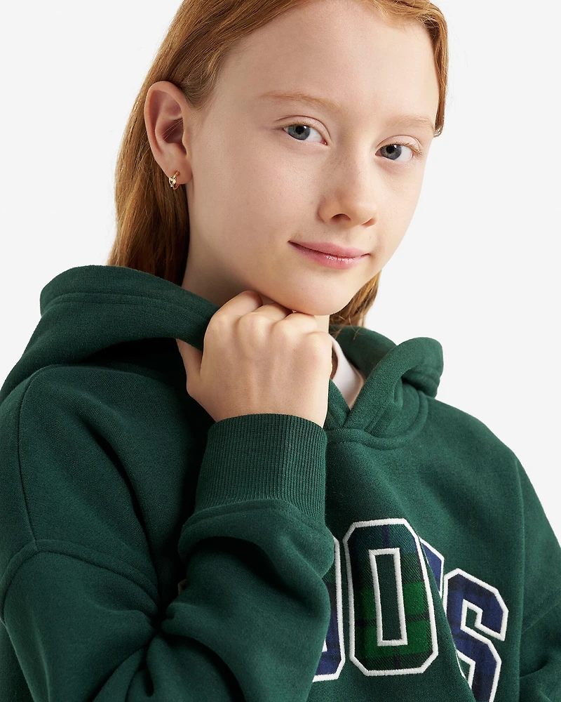 Kids Plaid Applique Hoodie