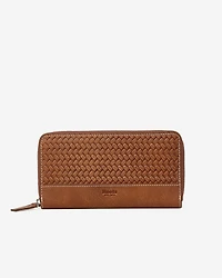 Zip Around Clutch Woven