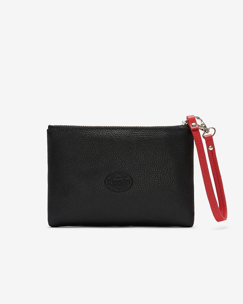 Grande pochette à glissière Ski en cuir Cervino