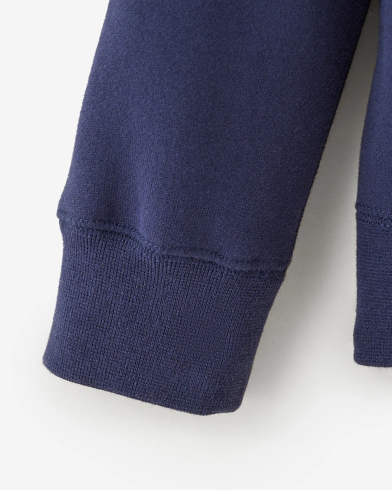 Chandail original à capuchon et glissière en coton bio pour enfants